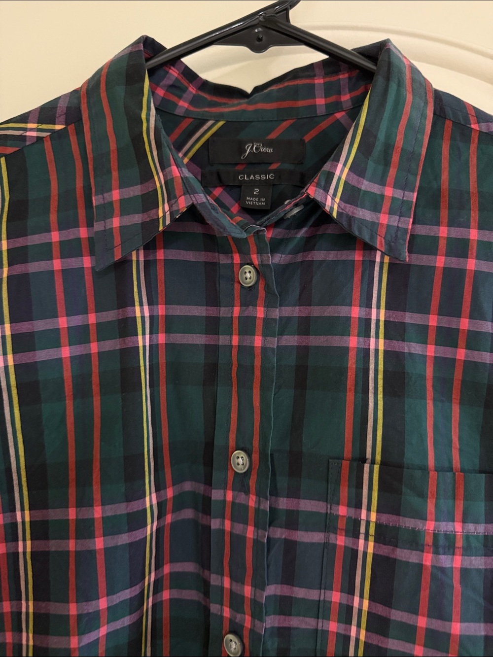 J. Crew Green Plaid Button-Down - Picture 2 of 6